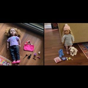 Our Generation Dolls Meagan w/ Golden Retriever & Ashanti Hair Stylist